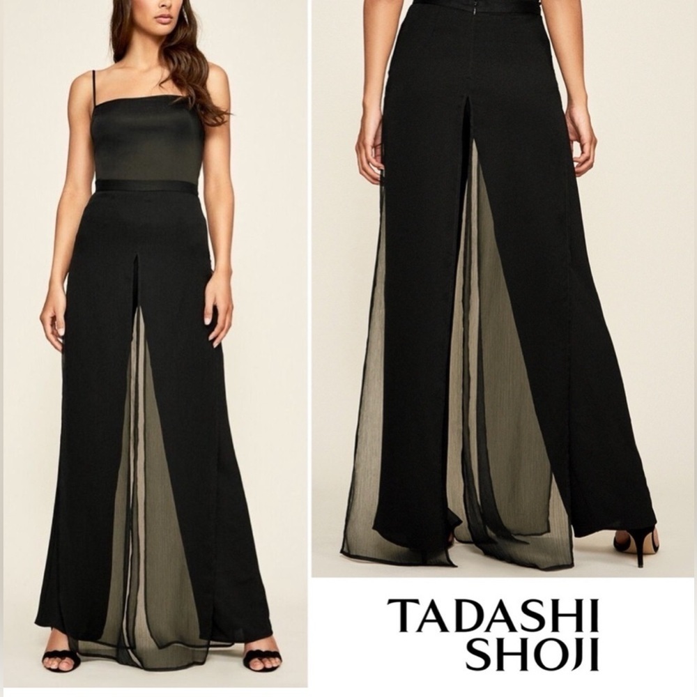 Tadashi Shoji Black Wide Leg Pants